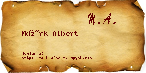 Márk Albert névjegykártya